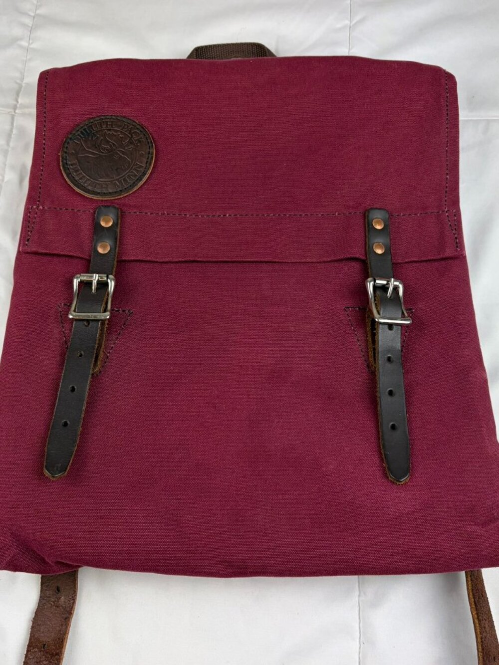 Duluth Pack Canvas Laptop Scout Master Backpack Dark Red Hiking Outdoors